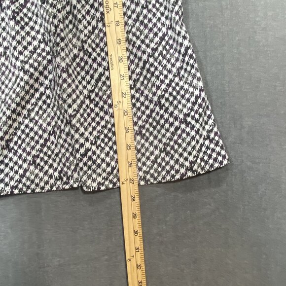 Fred David Womens Houndstooth Pattern Short Sleeve Button-Up Shirt Size Medium - Picture 8 of 9